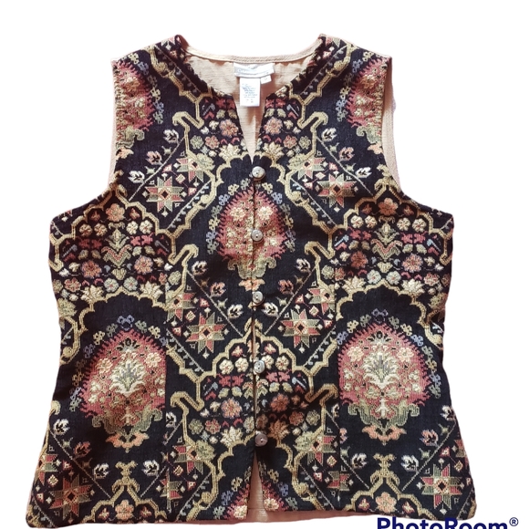 Coldwater multi color tapestry  vest size S - Picture 1 of 8